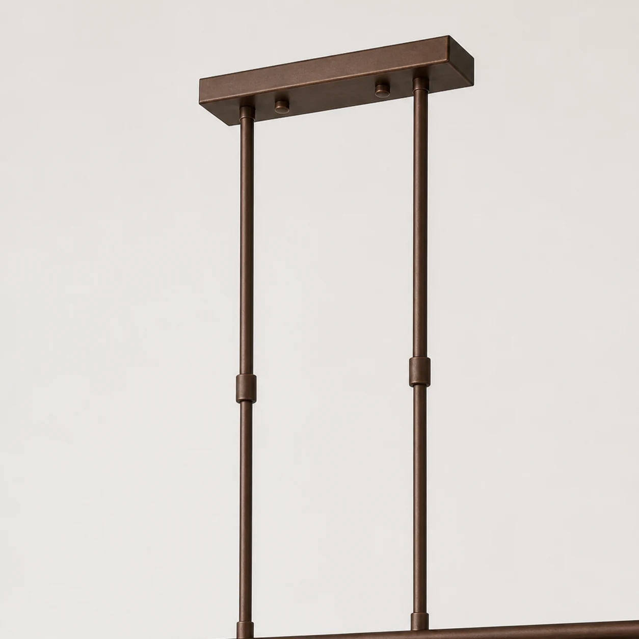 Adjustable rod and rectangular canopy detail